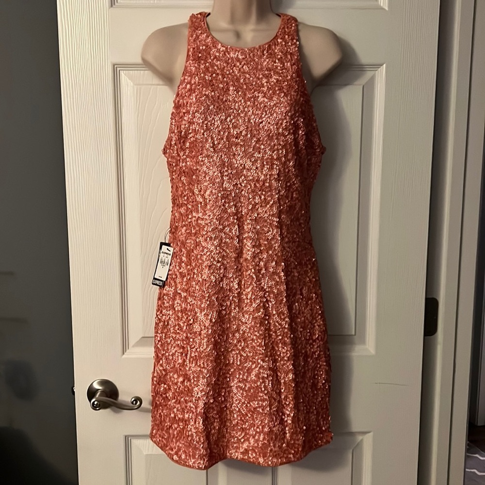 Express pink sequin dress size 8 NWT
